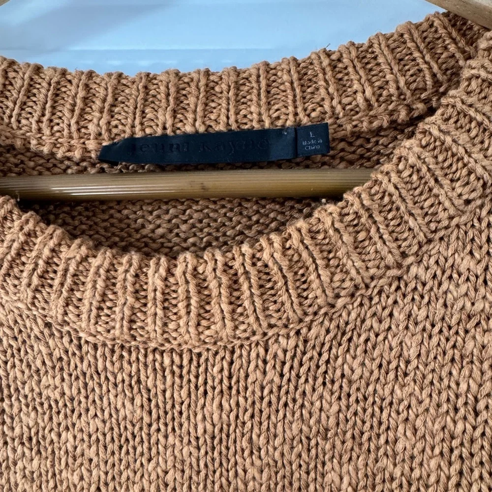 Jenni Kayne Crewneck Sweater in Camel Brown